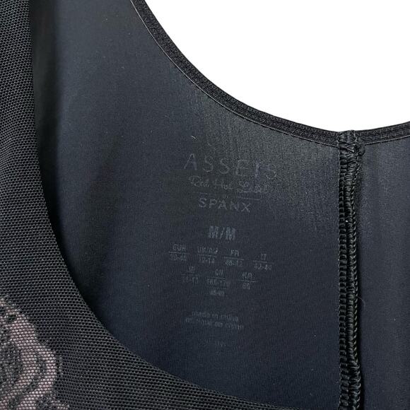 Spanx Assets Luxe & Lean Open Bust Mid-Thigh Bodysuit Size M Black Shaping - Picture 6 of 6
